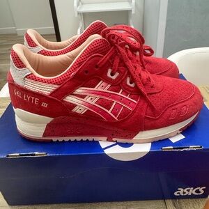 ASICS Gel Lyte III Red and White Sneakers